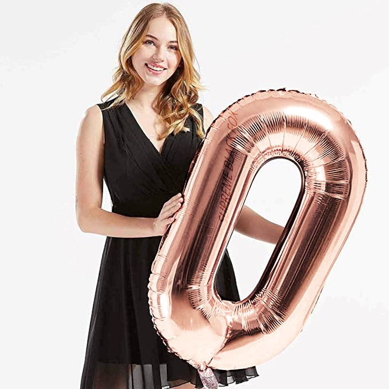 40in Rose Gold Number Balloons - Large Numbers Foil 40