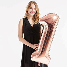 Load image into Gallery viewer, 40in Rose Gold Number Balloons - Large Numbers Foil 40&quot; Digit Giant Jumbo Balloon Birthday Anniversary Balloons Supreme Black Fox #1 (Number 1) 
