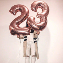 Загрузить изображение в средство просмотра галереи, 40in Rose Gold Number Balloons - Large Numbers Foil 40&quot; Digit Giant Jumbo Balloon Birthday Anniversary Balloons Supreme Black Fox 
