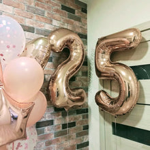 Загрузить изображение в средство просмотра галереи, 40in Rose Gold Number Balloons - Large Numbers Foil 40&quot; Digit Giant Jumbo Balloon Birthday Anniversary Balloons Supreme Black Fox 

