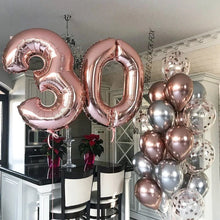 Загрузить изображение в средство просмотра галереи, 40in Rose Gold Number Balloons - Large Numbers Foil 40&quot; Digit Giant Jumbo Balloon Birthday Anniversary Balloons Supreme Black Fox 
