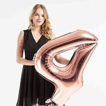 Загрузить изображение в средство просмотра галереи, 40in Rose Gold Number Balloons - Large Numbers Foil 40&quot; Digit Giant Jumbo Balloon Birthday Anniversary Balloons Supreme Black Fox #4 (Number 4) 
