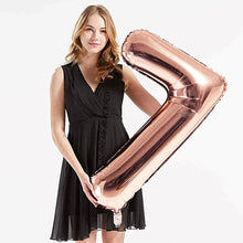 Load image into Gallery viewer, 40in Rose Gold Number Balloons - Large Numbers Foil 40&quot; Digit Giant Jumbo Balloon Birthday Anniversary Balloons Supreme Black Fox #7 (Number 7) 
