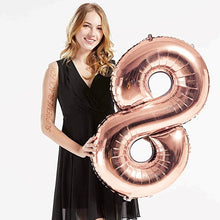 Загрузить изображение в средство просмотра галереи, 40in Rose Gold Number Balloons - Large Numbers Foil 40&quot; Digit Giant Jumbo Balloon Birthday Anniversary Balloons Supreme Black Fox #8 (Number 8) 
