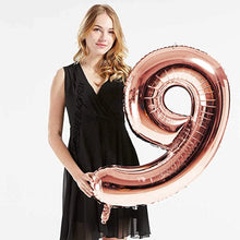 Загрузить изображение в средство просмотра галереи, 40in Rose Gold Number Balloons - Large Numbers Foil 40&quot; Digit Giant Jumbo Balloon Birthday Anniversary Balloons Supreme Black Fox #9 (Number 9) 
