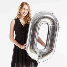 Загрузить изображение в средство просмотра галереи, 40in Silver Number Balloons - Large Numbers Foil 40&quot; Digit Giant Jumbo Balloon Birthday Anniversary Balloons Supreme Black Fox #0 (Number 0) 
