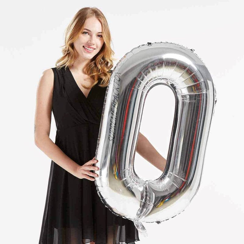 40in Silver Number Balloons - Large Numbers Foil 40