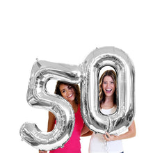 Загрузить изображение в средство просмотра галереи, 40in Silver Number Balloons - Large Numbers Foil 40&quot; Digit Giant Jumbo Balloon Birthday Anniversary Balloons Supreme Black Fox 
