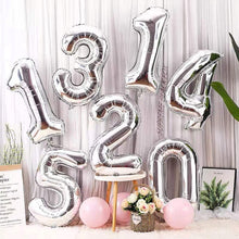 Загрузить изображение в средство просмотра галереи, 40in Silver Number Balloons - Large Numbers Foil 40&quot; Digit Giant Jumbo Balloon Birthday Anniversary Balloons Supreme Black Fox 

