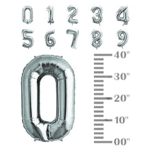 Загрузить изображение в средство просмотра галереи, 40in Silver Number Balloons - Large Numbers Foil 40&quot; Digit Giant Jumbo Balloon Birthday Anniversary Balloons Supreme Black Fox 
