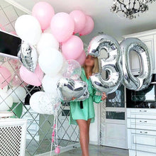 Загрузить изображение в средство просмотра галереи, 40in Silver Number Balloons - Large Numbers Foil 40&quot; Digit Giant Jumbo Balloon Birthday Anniversary Balloons Supreme Black Fox 
