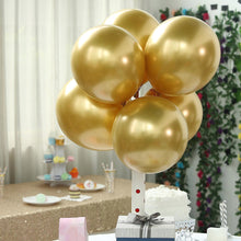 Load image into Gallery viewer, 50 Gold Chrome Balloons - Metallic Balloon Chrome Shiny Latex 12&quot; Thicken For Wedding Party Baby Shower Graduation Balloons Supreme Black Fox 
