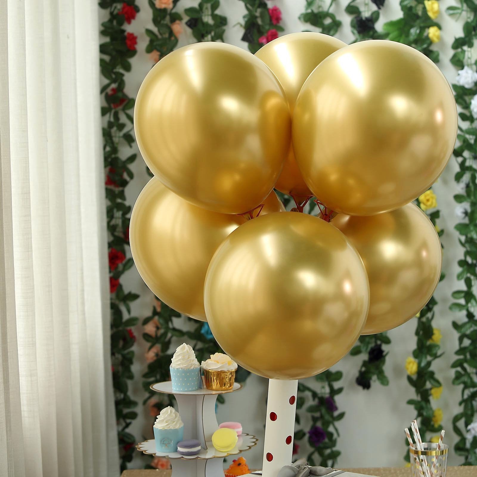 Generic 50 ballons décoration anniversaire chromé gold à prix pas cher
