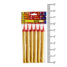 Загрузить изображение в средство просмотра галереи, 6 Gold Sparkling Candles (Medium) - Cake Sparkler - Birthday Wedding Sweet 16 Candle Sparklers Candles Supreme Black Fox 

