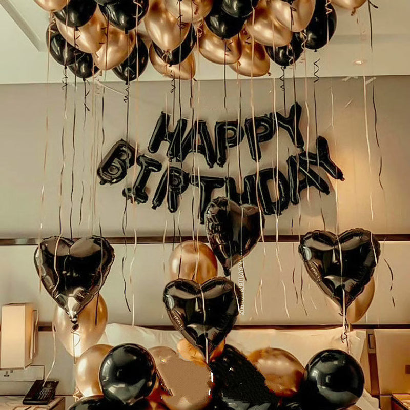 Buy Happy Birthday Ballon Black Gold online