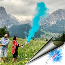 Load image into Gallery viewer, Blue Gender Reveal Powder Cannon (12 Pack) - 12&quot; Tall - Boy, He, Him, Blue Gender Reveal Popper, Biodegradable Powder, Twist and Pop, Powder Smoke Blaster Confetti Cannon Supreme Black Fox 
