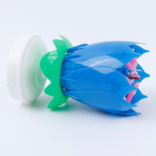 Загрузить изображение в средство просмотра галереи, Blue &quot;Happy Birthday&quot; Singing Musical Flower Candle - Rotating Party Light Magical Lotus Music Cake Candles Lotus Candle Supreme Black Fox 
