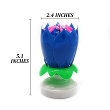 Загрузить изображение в средство просмотра галереи, Blue &quot;Happy Birthday&quot; Singing Musical Flower Candle - Rotating Party Light Magical Lotus Music Cake Candles Lotus Candle Supreme Black Fox 
