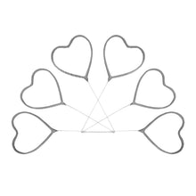 Загрузить изображение в средство просмотра галереи, Heart Shaped Sparklers (5&quot;) - 6 Pack Metal Wire Gold Sparkler Sticks - Valentines Day, Wedding, Birthday, New Years, Send Off, Anniversary, New Year, Christmas Sparkler Supreme Black Fox 

