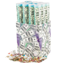 Load image into Gallery viewer, Money Confetti Cannon (12 Pack) - Large Cannons $100 Bills Cash Party Poppers Blaster Business Promotion New Years Eve Wedding Celebrations Birthday Confetti Cannon Supreme Black Fox 
