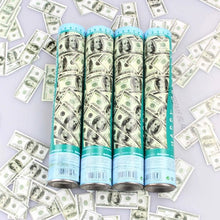 Load image into Gallery viewer, Money Confetti Cannon (12 Pack) - Large Cannons $100 Bills Cash Party Poppers Blaster Business Promotion New Years Eve Wedding Celebrations Birthday Confetti Cannon Supreme Black Fox 
