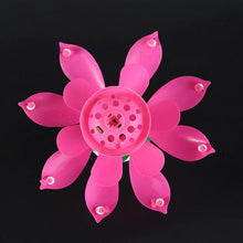 Load image into Gallery viewer, Pink &quot;Happy Birthday&quot; Singing Musical Flower Candle - Rotating Party Light Magical Lotus Music Cake Candles Lotus Candle Supreme Black Fox 
