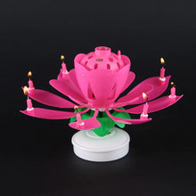 Загрузить изображение в средство просмотра галереи, Pink &quot;Happy Birthday&quot; Singing Musical Flower Candle - Rotating Party Light Magical Lotus Music Cake Candles Lotus Candle Supreme Black Fox 
