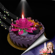 Load image into Gallery viewer, Pink &quot;Happy Birthday&quot; Singing Musical Flower Candle - Rotating Party Light Magical Lotus Music Cake Candles Lotus Candle Supreme Black Fox 
