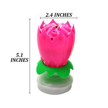 Загрузить изображение в средство просмотра галереи, Pink &quot;Happy Birthday&quot; Singing Musical Flower Candle - Rotating Party Light Magical Lotus Music Cake Candles Lotus Candle Supreme Black Fox 
