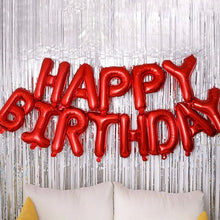 Load image into Gallery viewer, Red Happy Birthday Balloons - Aluminum Foil Banner Balloon for Birthdays Party Decorations Supplies (16 Inch) Happy Birthday Balloon Banner Supreme Black Fox 
