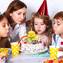 Загрузить изображение в средство просмотра галереи, Yellow &quot;Happy Birthday&quot; Singing Musical Flower Candle - Rotating Party Light Magical Lotus Music Cake Candles Lotus Candle Supreme Black Fox 
